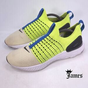 Nike Phantom React Flyknit 2 Athletic Shoe Mens Size 10.5 DM7603-700 Yellow